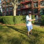 Benjamin Cantor-Stone: Playing frisbee in Bristol. I wear a mask for my friends and family that are essential medical workers and those with preexisting conditions! 